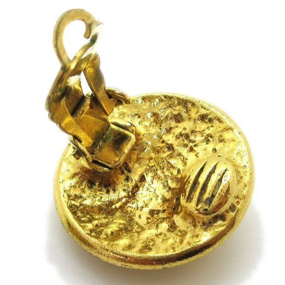 Chanel Button Earrings Clip-On Gold - Picture 2 of 4